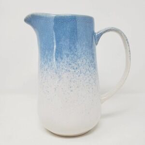 Natural Elements Blue Speckled Porcelain Glazed Pitcher Farmhouse Vase